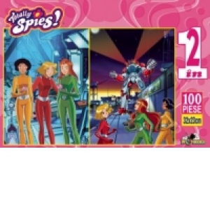 TOTALLY SPIES PUZZLE 100 PIESE 2 IN 1 SPIOANELE CU ROBOT