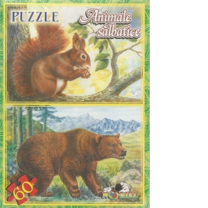 Animale salbatice - Puzzle 60 de piese (32 x 22 cm)