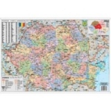 Romania harta administrativa (100 x 70 cm)-sipci de lemn