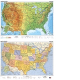 SUA harta fizico - geografica / harta administrativa