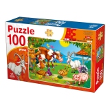 Puzzle 100 piese - Scena cu animale domestice