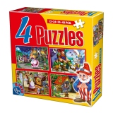 Set 4 puzzle-uri Basme de 12, 24, 35 si 48 piese