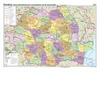Romania. Harta administrativa si a principalelor cai de comunicatie (Dimensiune: 140x100 cm)