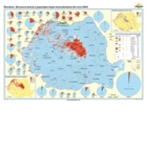 Romania. Structura etnica a populatiei dupa recensamantul din anul 2002 (Dimensiune: 140x100 cm)