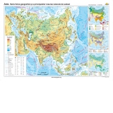 Asia. Harta fizico-geografica si a principalelor resurse naturale de subsol (140 x 100 cm)