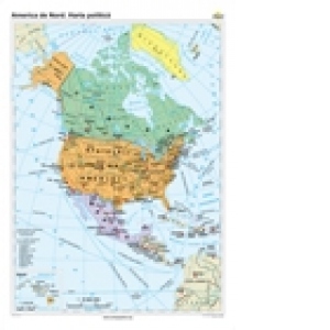 America de Nord. Harta politica (140 x 100 cm)