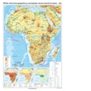 Africa. Harta fizico-geografica si a principalelor resurse naturale de subsol (140 x 100 cm)