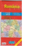 Romania (harta administrativa + harta retelei feroviare) (romana-engleza)