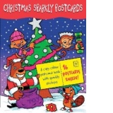 Christmas sparkly postcards