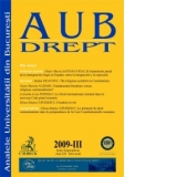 Analele Universitatii din Bucuresti - Drept, Nr. III din 2009
