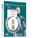 ESET NOD32 ANTIVIRUS 4 + Memory Stick 2GB cadou