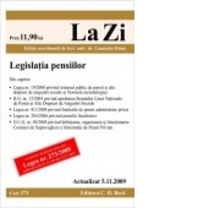 Legislatia pensiilor (actualizat la 05.11.2009). Cod 371