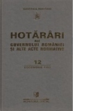 Hotarari al Guvernului Romaniei si alte acte normative 12 decembrie 1999