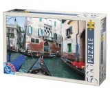 Puzzle 500 piese Peisaje de zi - Gondole, Venetia