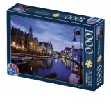 Puzzle 1000 piese Peisaje de Noapte - Gent, Belgia