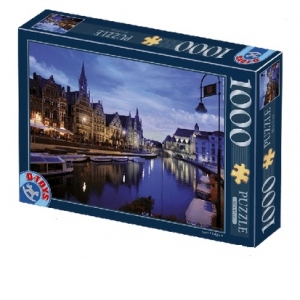 Puzzle 1000 piese Peisaje de Noapte - Gent, Belgia