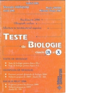 Teste de biologie pentru clasele 9-10