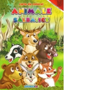 Animale salbatice - carte de colorat (format A4)