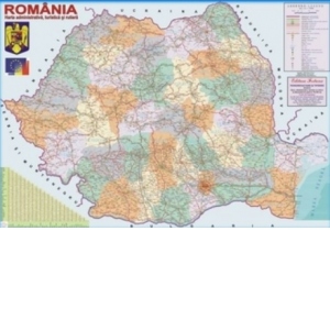 Romania harta administrativa, turistica si rutiera
