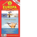 Harta Europa si Romania turistica si rutiera(2 harti in una singura)