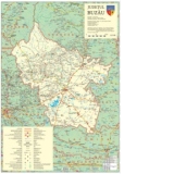Judetul Buzau-harta cu sipci de lemn(70X100cm)