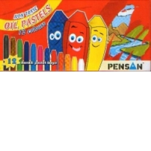 Creioane cerate, 12 culori