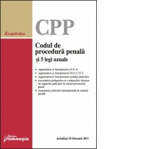 Codul de procedura penala si 5 legi uzuale Actualizat 12.01.2012