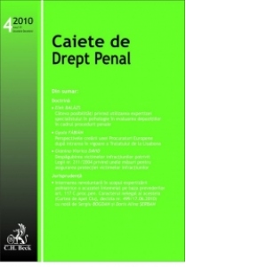 Caiete de Drept Penal, Nr. 4/2010