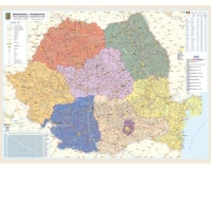 Romania - Regiuni de dezvoltare (hartie laminata) 160x120