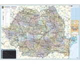 Romania - Harta administrativa (hartie laminata), 140x100 cm
