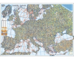 Europa - Harta fizica si rutiera  (hartie laminata) 140x100