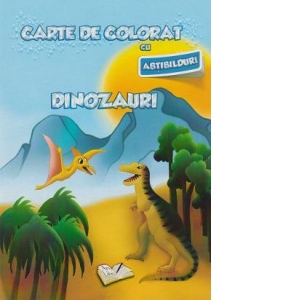 Carte de colorat cu abtibilduri. Dinozauri