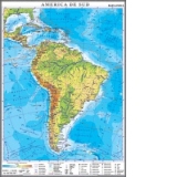 America de Sud - harta fizica si a resurselor de subsol ( 1400 mm x 1000 mm )