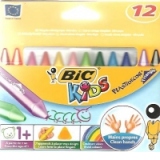 Creioane cerate 12 culori Plastidecor Triunghiulare Bic