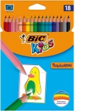 Creioane colorate 18 culori Tropicolors 2 Bic