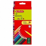 Creioane color 1/1, lacuite, sectiune triunghiulara, set 12