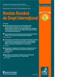 Revista Romana de Drept International nr. 11/2010