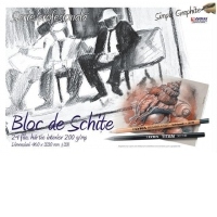 Bloc schite ACADEMICA, 24 file, 330x460 mm, hartie pentru grafit 200 gr/mp
