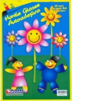 Bloc hartie glasee autoadeziva, format A4, 12 coli - 12 culori