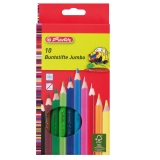 Creioane color Jumbo, lăcuite, secțiune hexagonală, set 10
