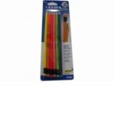 Creion Lyra Neon 6 bucati/blister, HB/2, cu guma - corp fluorescent