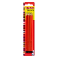 Creioane grafit, lacuite, mina HB, set 4 bucati