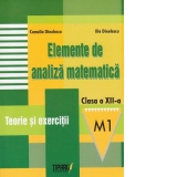 Elemente de analiza matematica. Clasa a XII-a, M1. Teorie si exercitii