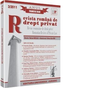 Revista romana de drept privat nr. 3/2011 - Anul Francisc Deak