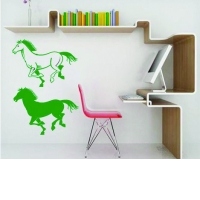 Sticker decorativ 2 cai frumosi (55x40 cm)