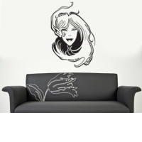 Sticker decorativ Mysterious girl(40x59)