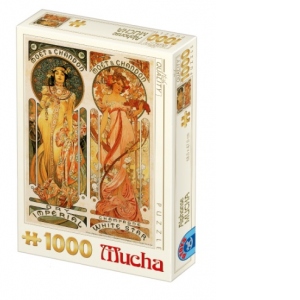 Puzzle 1000 piese Alphonse Mucha - Moet&Chandon