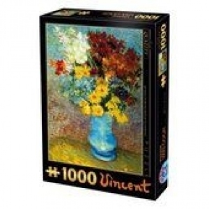 Puzzle 1000 piese Vincent Van Gogh - Flowers in blue vase