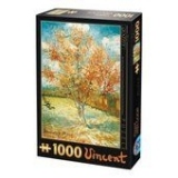 Puzzle 1000 piese Vincent Van Gogh - Pink peach tree in blossom