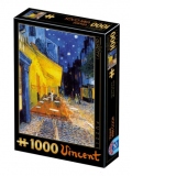 Puzzle 1000 piese Vincent Van Gogh - Cafe terrace at night